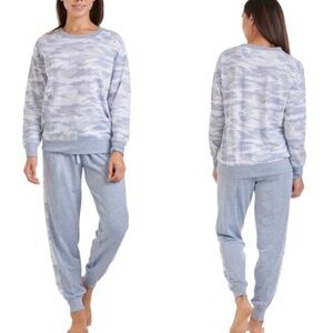 Splendid Longwear Camo Print Pullover Sweatshirt & Jogger Pants Set SZ M